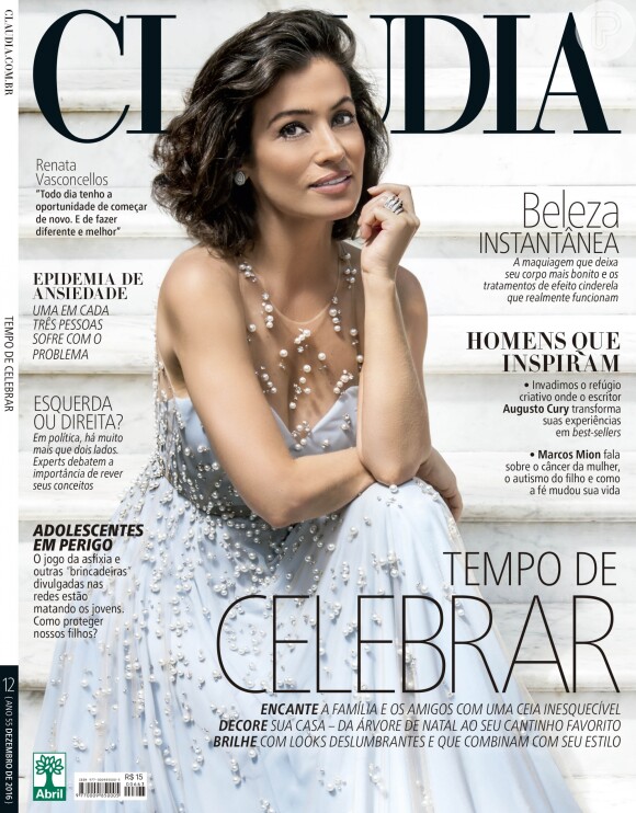 Renata Vasconcellos é capa da revista 'Claudia' de dezembro