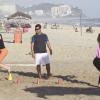 Samara Felippo e Camila Rodrigues praticam juntas treino funcional na praia da Barra da Tijuca, Zona Oeste do Rio de janeiro, nesta quarta-feira, 29 de janeiro de 2014