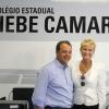 Xuxa e o governador do Rio, Sérgio Cabral, inauguraram nesta segunda-feira, 3 de fevereiro de 2014, o Colégio Estadual Hebe Camargo, no Rio