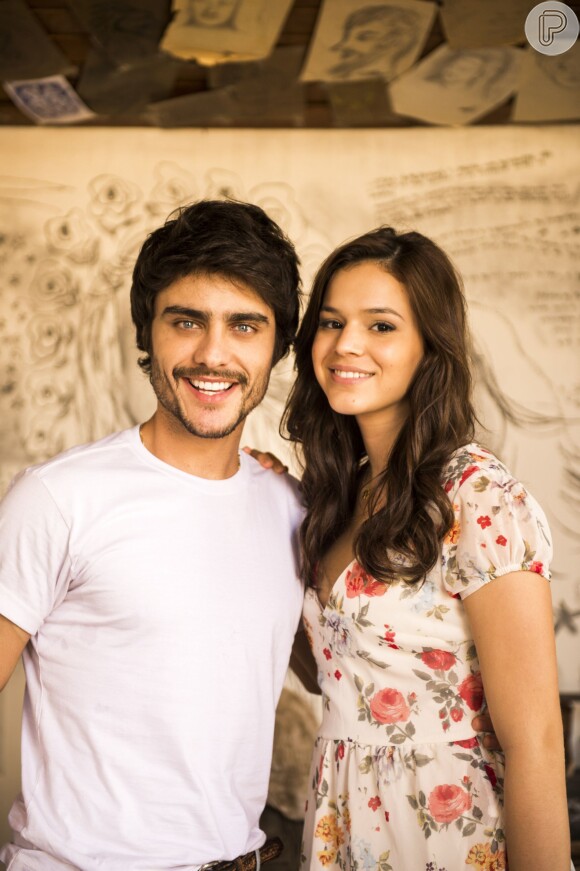Guilherme Leicam e Bruna Marquezine foram par romântico na segunda fase de 'Em Família'