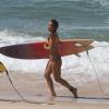 Daniele Suzuki curtiu a quinta-feira, 20 de fevereiro de 2014, na praia da Macumba, no Rio