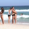 Malvino Salvador e Kyra Gracie curtiram a praia da Barra da Tijuca, na Zona Oeste do Rio, neste domingo, 23 de fevereiro de 2014