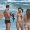 Malvino Salvador e Kyra Gracie curtiram a praia da Barra da Tijuca, na Zona Oeste do Rio, neste domingo, 23 de fevereiro de 2014