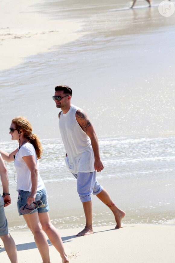 Ricky Martin grava o clipe da música 'Vida', trilha sonora da Copa do Mundo de 2014, no Rio de Janeiro, em 11 de março de 2014