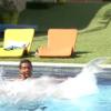 Depois da prova, Marcelo comemorou a vitória com uma cambalhota na piscina