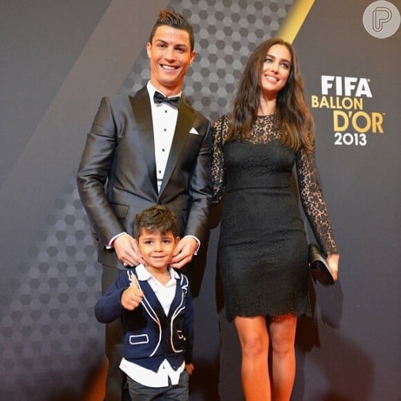 Cristiano Ronaldo, o filho e a namorada Irina Shaik