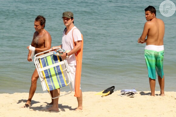 O ator curtiu as areias da Praia do Arpoador, na Zona Sul do Rio de Janeiro