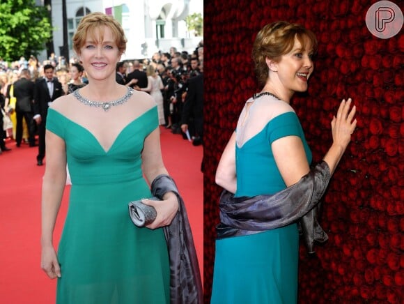 Agnes Soral usou uma tiara de trança na abertura do Festival de Cannes
