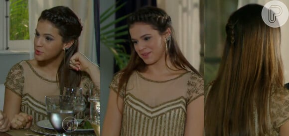 Bruna Marquezine também usou trança na pele da personagem Luiza, na novela 'Em Família'