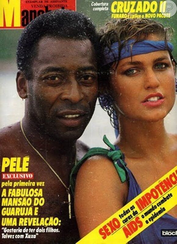 Nos anos 1980, Xuxa namorou Pelé; aqui eles são vistos em dezembrode 1986 na capa da extinta revista 'Manchete'