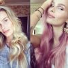 Yasmin Brunet mantinha os cabelos longos e pintados de loiro antes de colorir as madeixas de rosa