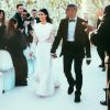 Kim Kardashian usou vestido da grife Givenchy, desenhado por Ricardo Tisci, diretor criativo da marca. Kanye West também usou um smoking da grife 