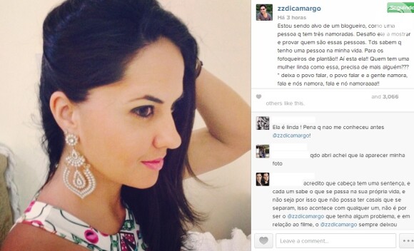 Zezé Di Camargo usou o Instagram para assumir seu namoro com Graciele Lacerda
