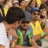 Leonardo DiCaprio conferiu o jogo de estreia da Copa do Mundo discreto no meio do público ao lado de amigos
