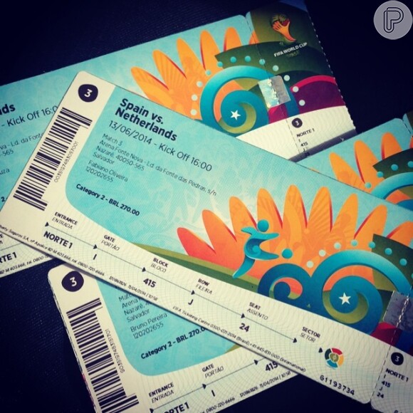 Fabio Porchat mostrou ansiedade para acompanhar a partida ao publicar em seu Instagram uma foto com os ingressos 