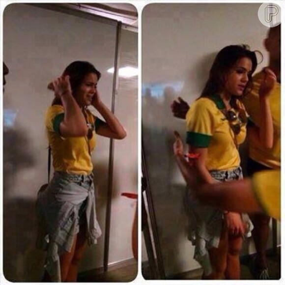 Bruna Marquezine ficou muito abalada ao ver Neymar sair de campo na maca