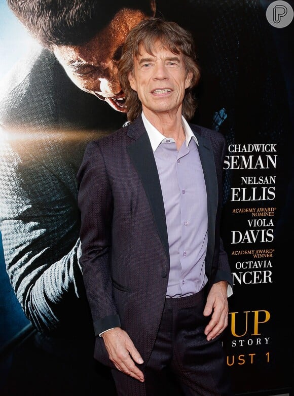 Mick Jagger posa para fotos durante o lançamento do filme 'Get On Up'