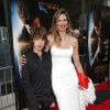 Luciana Gimenez e o filho Lucas prestigiam Mick Jagger na estreia do filme 'Get On Up', em Nova York, em 21 de julho de 2014