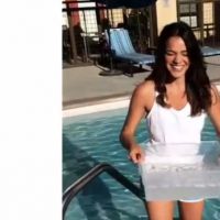 Bruna Marquezine aceita desafio de Luan Santana e se molha com o balde de gelo