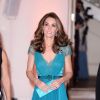 Kate Middleton escolheu o vestido verde da grife Jenny para na premiação anual Tusk Conservation, na Banqueting House, em Londres