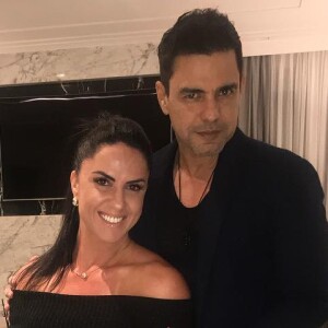 Zezé Di Camargo ganhou homenagem da noiva, Graciele Lacerda, em show