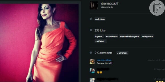 O vocalista do "Rappa" é só elogios para Diana, que trabalha como modelo e atriz