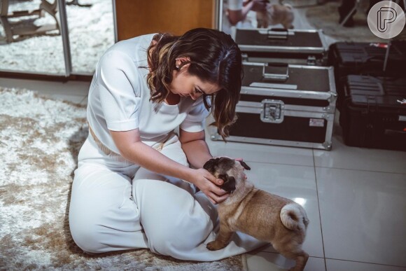 Marcelina, uma cadela da raça Pug, é o novo xodó de Naiara Azevedo