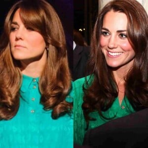 Kate Middleton prestigou a abertura de uma exposição no Museu de História Nacional, em Londres, com um vestido verde Murberry, em novembro de 2012. A mesma peça foi usada pela duquesa no jubileu de diamante organizado pela rainha Elizabeth II em 2011