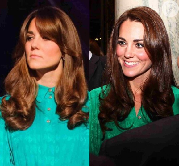 Kate Middleton prestigou a abertura de uma exposição no Museu de História Nacional, em Londres, com um vestido verde Murberry, em novembro de 2012. A mesma peça foi usada pela duquesa no jubileu de diamante organizado pela rainha Elizabeth II em 2011