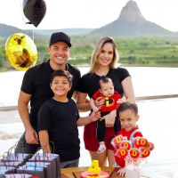 Wesley Safadão e Thyane fazem festinha em mesversário do filho, Dom: '4 meses'