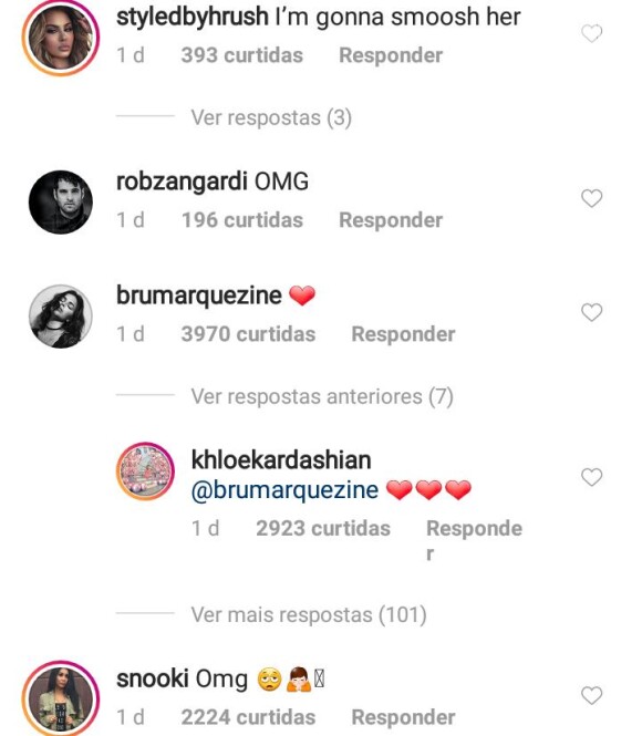 Khloé Kardashian respondeu Bruna na web