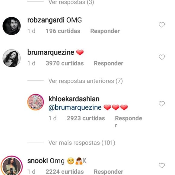 Khloé Kardashian respondeu Bruna na web