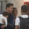 Wesley Safadão e a mulher, Thyane Dantas, embarcaram com o filho, Dom, de 4 meses, no aeroporto Santos Dumont, nesta quarta-feira, 23 de janeiro de 2019
