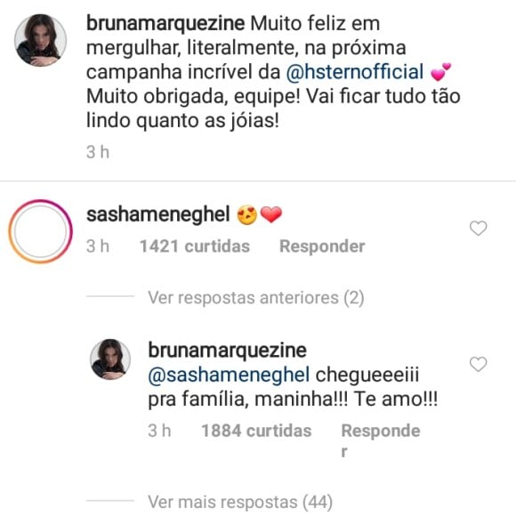 Marquezine faz fotos em piscina e ganha elogio de Sasha