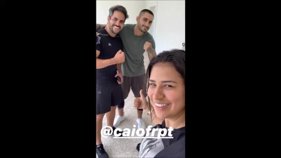 Dupla de Simaria, Simone retomou os treinos e contou com o apoio do marido, Kaká Diniz, nesta quarta-feira, 13 de fevereiro de 2019