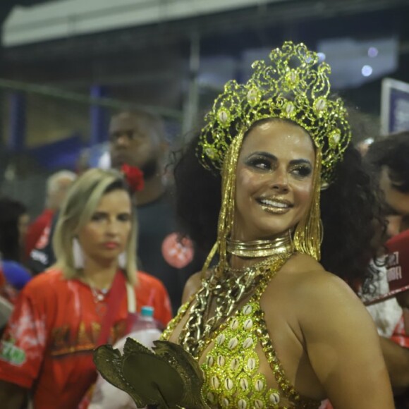 Viviane Araújo em ensaio técnico do Salgueiro, no Rio de Janeiro, em 16 de fevereiro de 2019