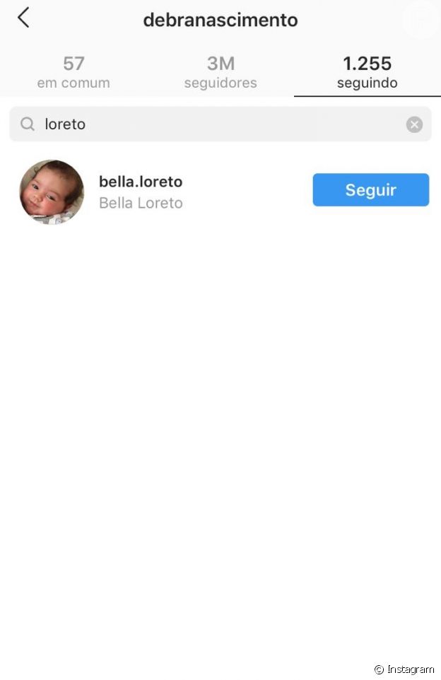 Perfil de José Loreto não é encontrado entre os seguidos por Débora Nascimento