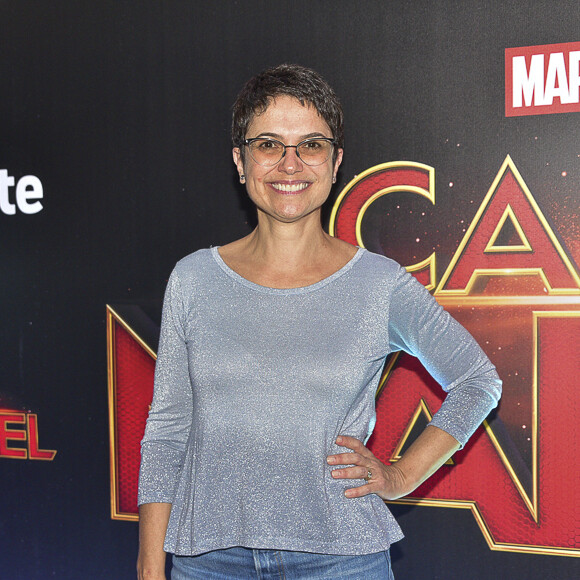 Sandra Annenberg prestigiou a pré-estreia do filme 'Capitã Marvel' em shopping de São Paulo
