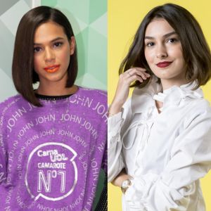 Bruna Marquezine e Marina Moschen curtem jantar juntas no Rio de Janeiro