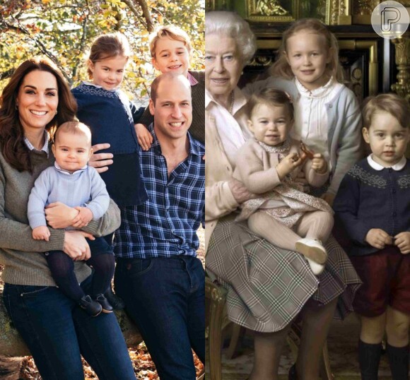 Conscientes!A família real e bastante fotografada repetindo roupas. A Princesa Charlotte já repetiu casaco usado por George, no cartão de Natal da família.