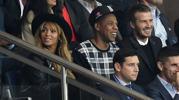 Beyoncé e Jay-Z assistem ao jogo de Neymar ao lado de David Beckham na França