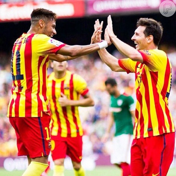 Neymar e Messi formam principal dupla de ataque do Barcelona na temporada