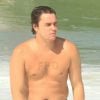 Felipe Dylon foi à praia de Ipanema, Zona Sul do Rio de Janeiro, nesta quarta-feira, 3 de abril de 2019