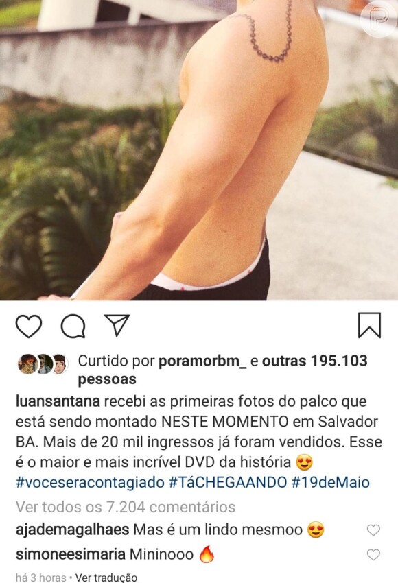 Jade Magalhães, namorada de Luan Santana, elogia cantor em comentário