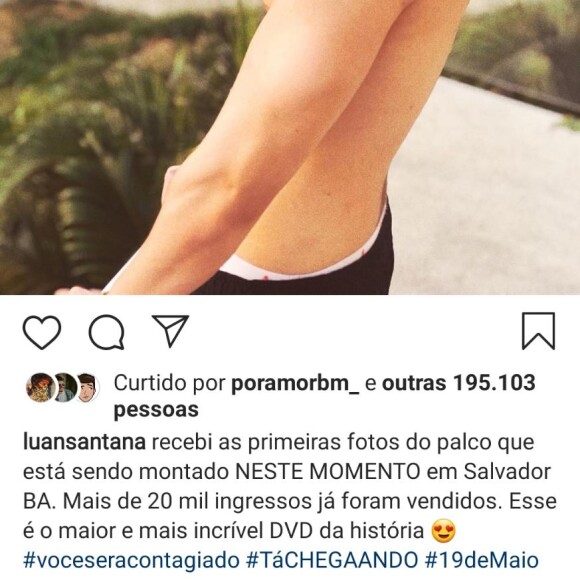Jade Magalhães, namorada de Luan Santana, elogia cantor em comentário