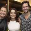 Claudia Abreu recebeu Adriana Esteves e Vladimir Brichta em teatro do Rio