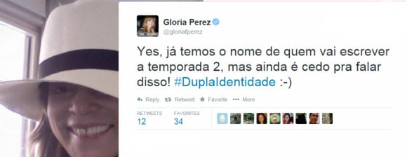 Gloria Perez explicou que não vai escrever a segunda temporada da série policial porque estará envolvida com a sua próxima novela