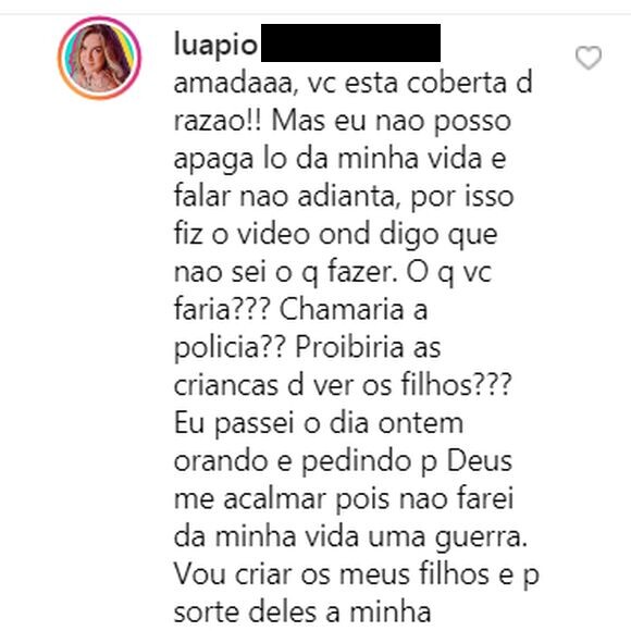 Luana Piovani lamenta atitude de Pedro Scooby com os filhos