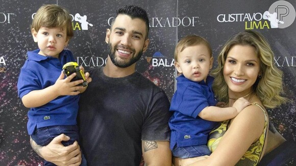 Filho de Gusttavo Lima, Samuel acompanhou o pai na música 'Seu Lobato': 'É cantor o meu neném?!'