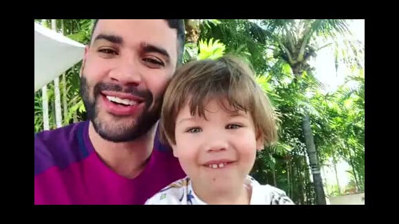 Gusttavo Lima fez vídeo com o filho mais velho, Gabriel, para agradecer mensagens de fãs: 'Embaixador Trintou'